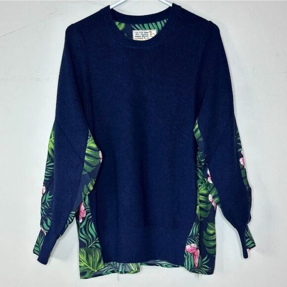 Sandrine Rose x Free People Long Sleeve Sweater Top in French Worker - Picture 1 of 5